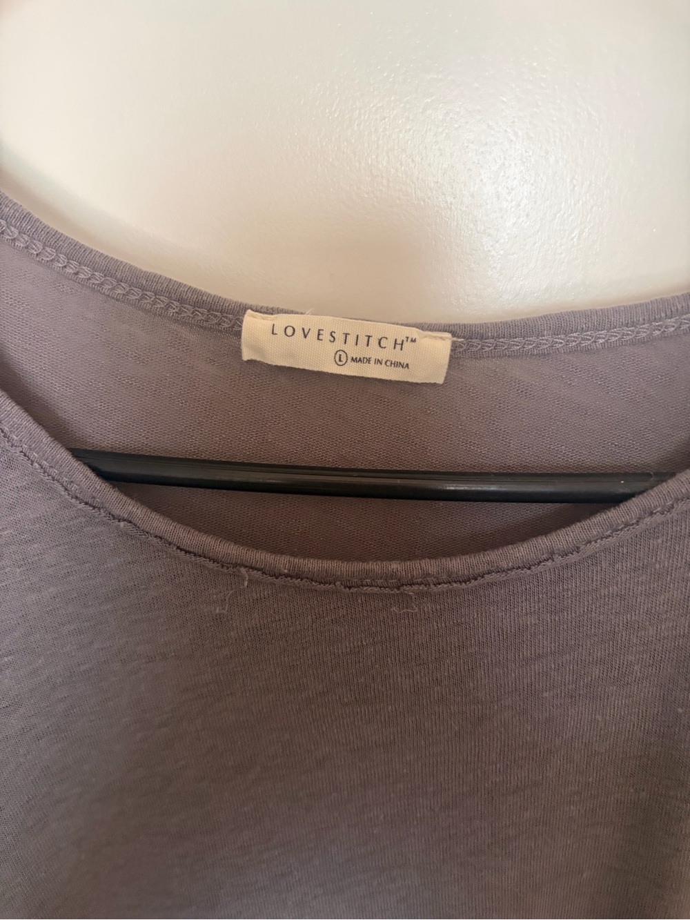 lovestitch Raw-Edge Sleeveless Crewneck Tank in Charcoal Gray - Picture 3 of 6